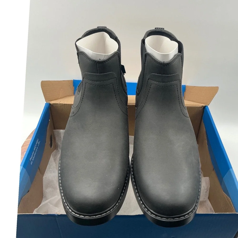 Nunn Bush Conway Mens Chelsea Boots Black Matte Slip On Lug Sole 81720-001 9W